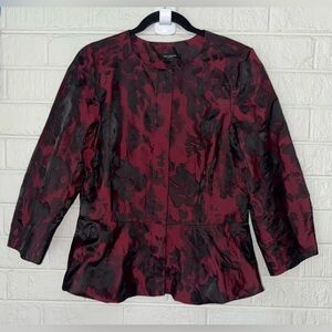 ANN TAYLOR  Moody Floral Peplum Jacket Womens Sz 10 ✨